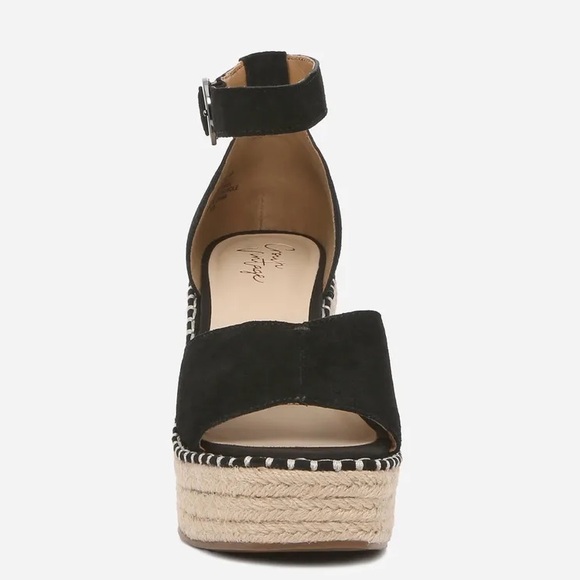 🌴🌺🌴 “Crown Vintage” Espadrille black suede Wedge Sandal size 8 🌴🌺🌴 - Picture 2 of 12